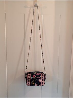 Vera Bradley Quilted Floral Crossbody with Pink Accents